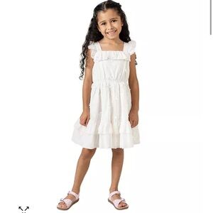 Rare Editions White Ruffled Smocked Sundress